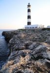 Black And White Mediterranean Lighthouse Stock Photo