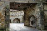 Entrance To An Old Courtyard In Rothenburg Stock Photo