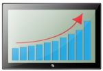 Tablet,pc Or Touchpad Display Color With Graph Bar Stock Photo