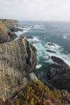 Rocks Formations On Alentejo Coastline Stock Photo