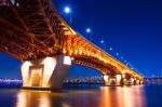 Seongsu Bridge At Night In Seoul,korea Stock Photo