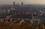 City Landscape In The City Of Lyon Stock Photo