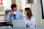 Couple Drink Coffee Stock Photo