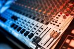 Audio Mixing Table Stock Photo