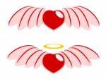 Red Heart And Wings Stock Photo