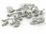 Skeleton Parts On The Floor Stock Photo