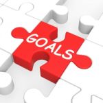 Goals Puzzle Showing Aspiration Targets Stock Photo