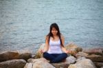 Woman Doing Yoga Stock Photo