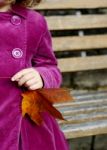 Girl With Leaf Stock Photo