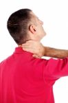 Man Have Neck Pain Stock Photo