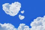 Heart Cloud In Blue Sky Stock Photo