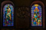 Stained Glass Window In Canterbury Cathedral Stock Photo