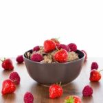 Bran Flakes With Fresh Raspberries And Strawberries Stock Photo