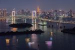 Tokyo Bay At Rainbow Bridge Stock Photo