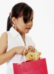 Girl Receiving Birthday Gift Stock Photo