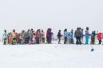 Deogyusan,korea - January 23: Skiers And Tourists In Deogyusan Ski Resort On Deogyusan Mountains,south Korea On January 23, 2015 Stock Photo