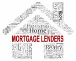 Mortgage Lenders Indicates Home Loan And Banking Stock Photo