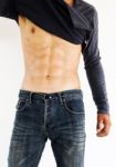 Sexy Shirtless Muscular Male Model,healthy Lifestyle Concept And Ideas  Stock Photo