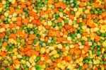 Frozen Diced Vegetables Background Stock Photo