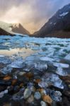 Laguna Torre With Ice Stock Photo