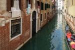 Properties Along A Canal In Venice Stock Photo