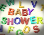 Baby Shower Written In Kids Letters Stock Photo