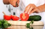 Chopping Food Ingredients Stock Photo