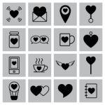 Valentine Icon Set  Illustration Stock Photo