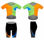 Colors Shaped Cyclist Sports T-shirt Stock Photo