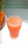 Fresh Carrot Juice Stock Photo