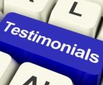 Testimonials Computer Key Stock Photo