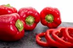 Red Bell Peppers Stock Photo