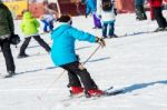 Deogyusan,korea - January 1: Skier Skiing On Deogyusan Ski Resort In Winter,south Korea On January 1, 2016 Stock Photo