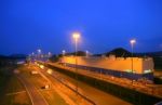 Panama Canal In The Sunset Stock Photo