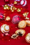 Traditional Christmas Mince Pies Stock Photo