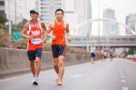 Runners On The Street  During  Adidas King Of The Road 2012  Run Stock Photo