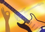 Guitars Su Fondo Orange Stock Photo