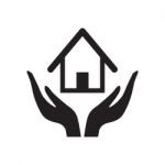 Home Insurance Icon  Illustration On White Backgroun Stock Photo