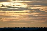 Beautiful Isolated Picture Of A Sunset And The Forest Stock Photo