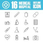 Hospital Outline Icon Stock Photo