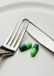 Pills On A Plate Stock Photo