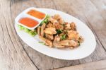 Top View Deep Fried Chicken Wings Stock Photo