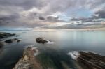 Sunset On The Beaches And Coasts Of Galicia, Spain Stock Photo