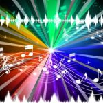 Colorful Music Background Means Brightness Beams And Singing
 Stock Photo