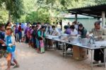 Donation Of Food To Children Stock Photo