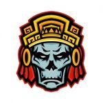 Aztec Warrior Skull Mascot Stock Photo