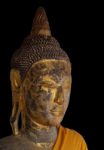 Buddha Statue Antiques With Black Background Stock Photo