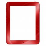 Elegant Red Tablet Computer Like Ipade Isolated On White Stock Photo