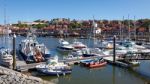 Whitby, North Yorkshire/uk - August 22 : View Along The Esk Towa Stock Photo