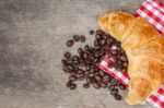 Croissant Bread Coffee Bean Stock Photo